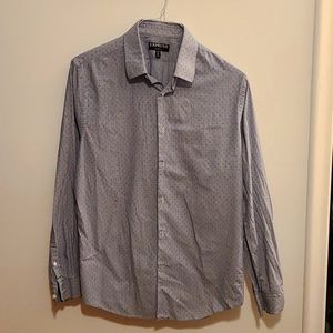 Express gray with blue dots dress shirt